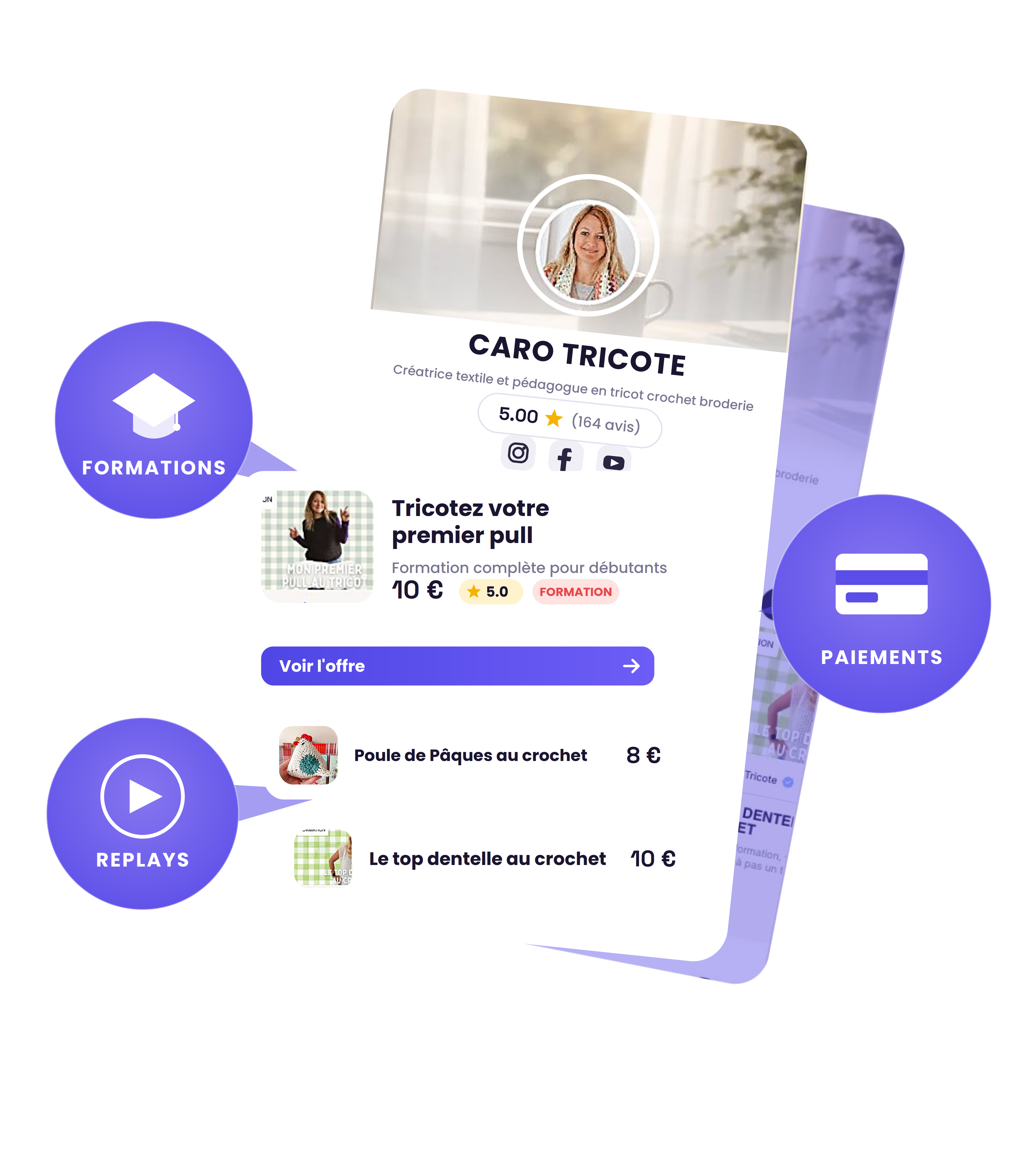 Créatrice utilisant la plateforme tout-en-un Wooskill